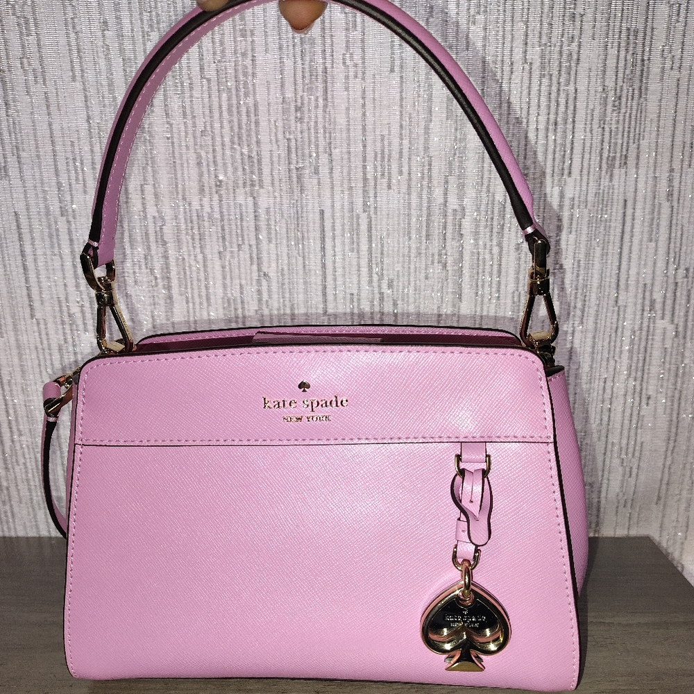 Kate Spade Madison Saffiano Leather Satchel In Surf Pink - Picture 2 of 10